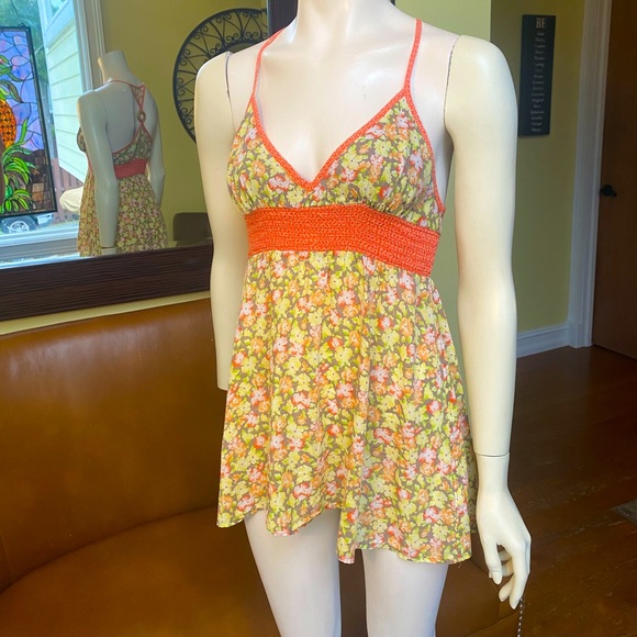 Free People 🧡💛 floral tank Size Small Excellent condition - Picture 5 of 5